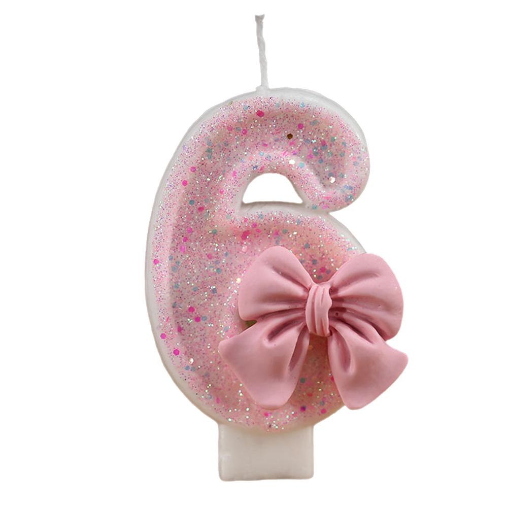 LONPUN 1*Pink Number Birthday Candle Extended Big NumberCandle Cake Toppers Decorations G6X6